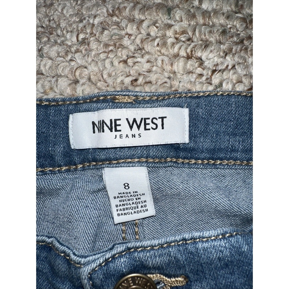 Nine West Jeans Womens Size 8 Blue Chrystie Capri Cropped Stretch Denim Pants - Picture 3 of 4
